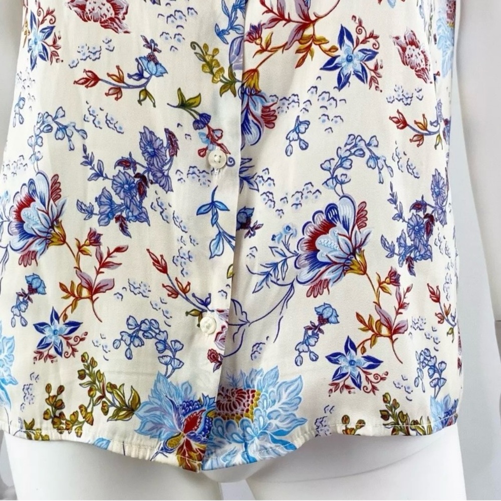 Joie Size Small Floral Print Women's Top - Multicolor 100% Polyester. EUC - Picture 5 of 8